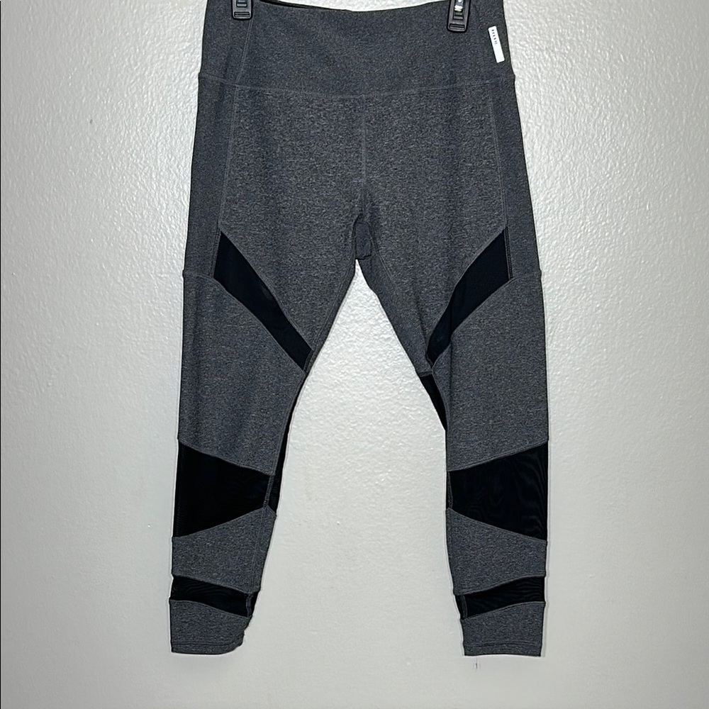 RBX Gray and Black Leggings with Color Blocking Design